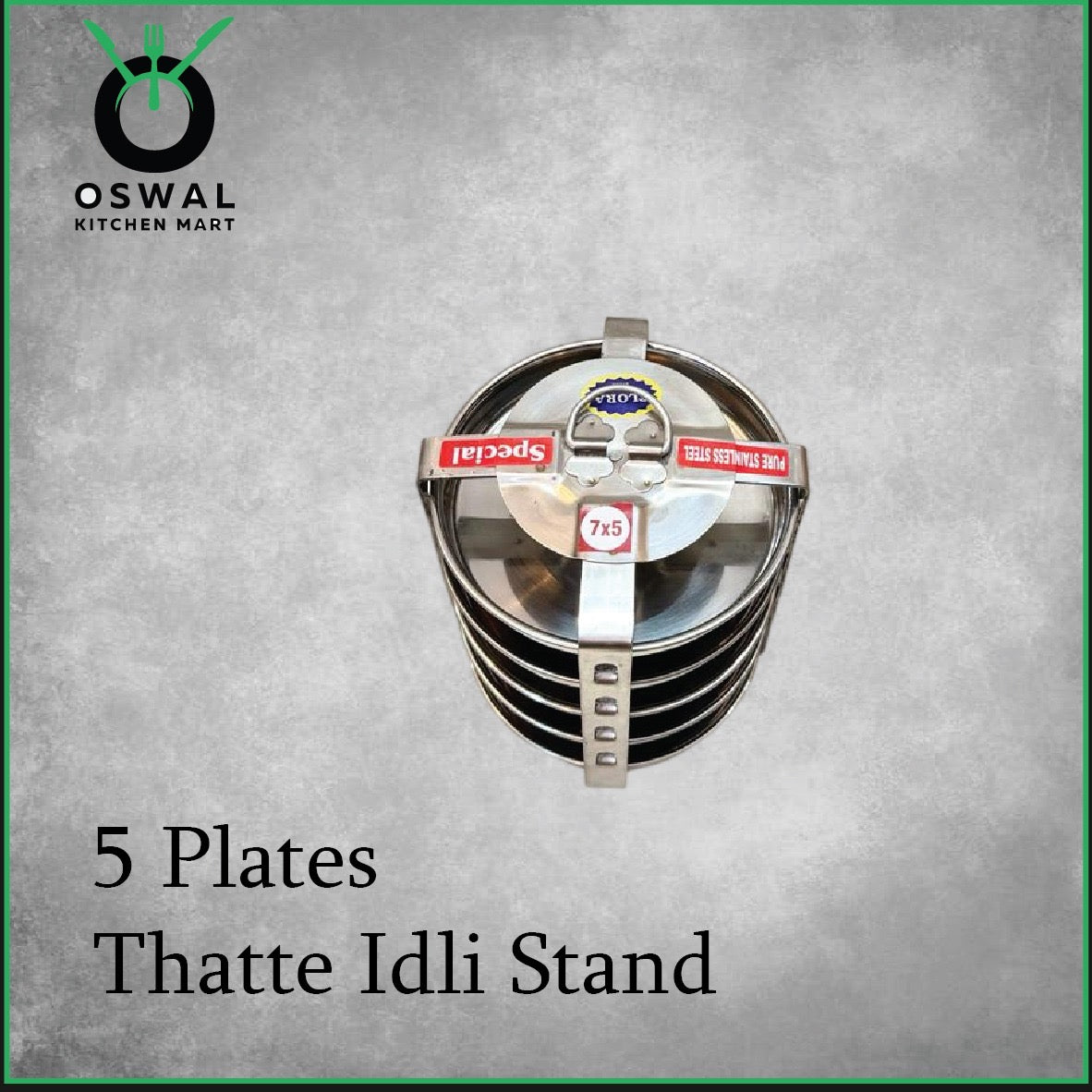 Stainless Steel 5 Plate Thatte Idli Stand| Thatte Idli Plate with Stand| Stainless Steel Dhokla/Thatte Idli Stand With 5 Plates| Pack of 1