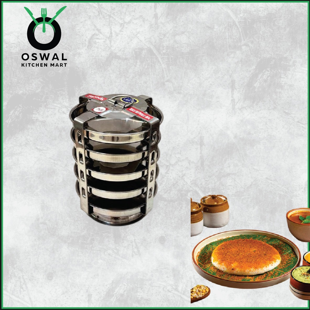 Stainless Steel 5 Plate Thatte Idli Stand| Thatte Idli Plate with Stand| Stainless Steel Dhokla/Thatte Idli Stand With 5 Plates| Pack of 1