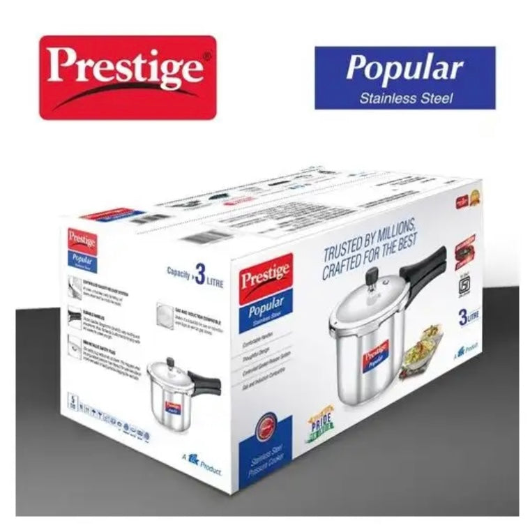 Prestige Popular  Stainless Steel 3L  Pressure Cooker