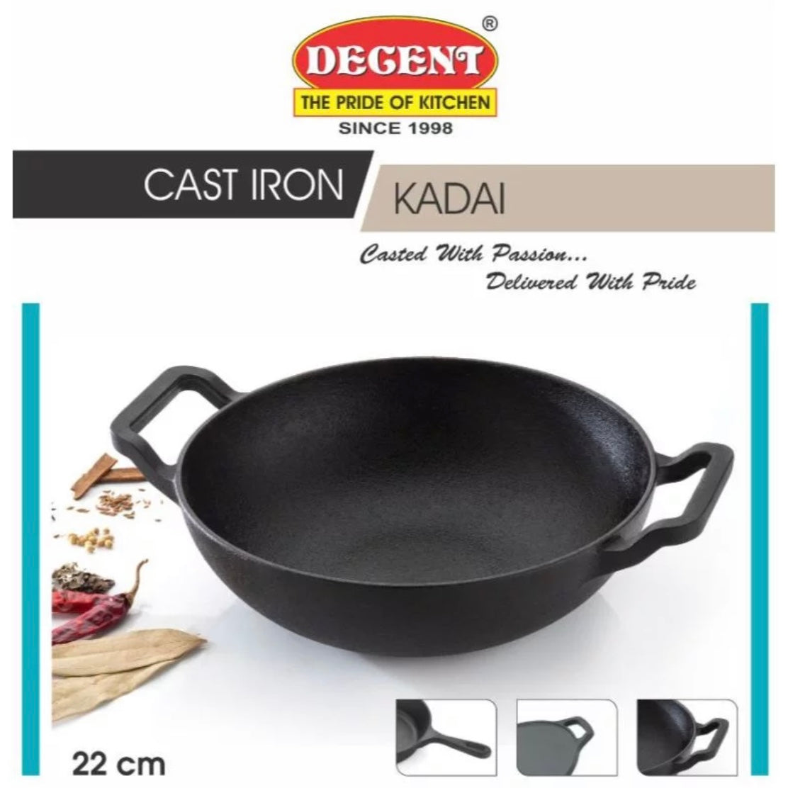 Cast Iron Kadai (22cm)