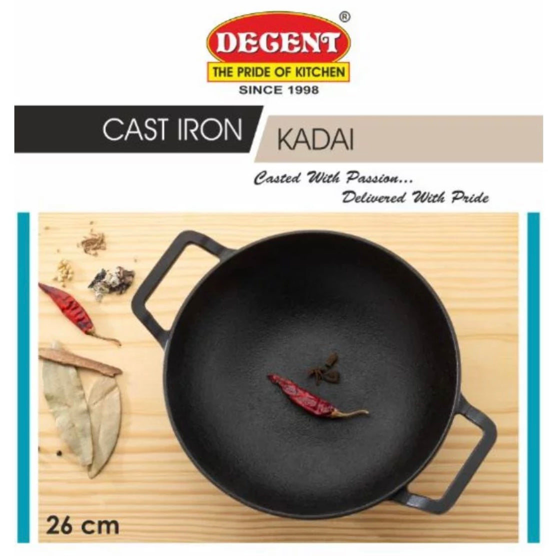 Cast Iron Kadai (26cm)